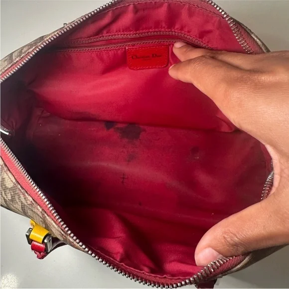 Dior Brown and Red Monogram Bag - Picture 6 of 7